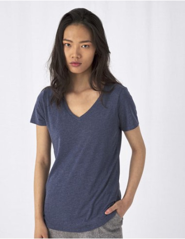 BetC-TW058-Womens V-Neck Triblend T-Shirt